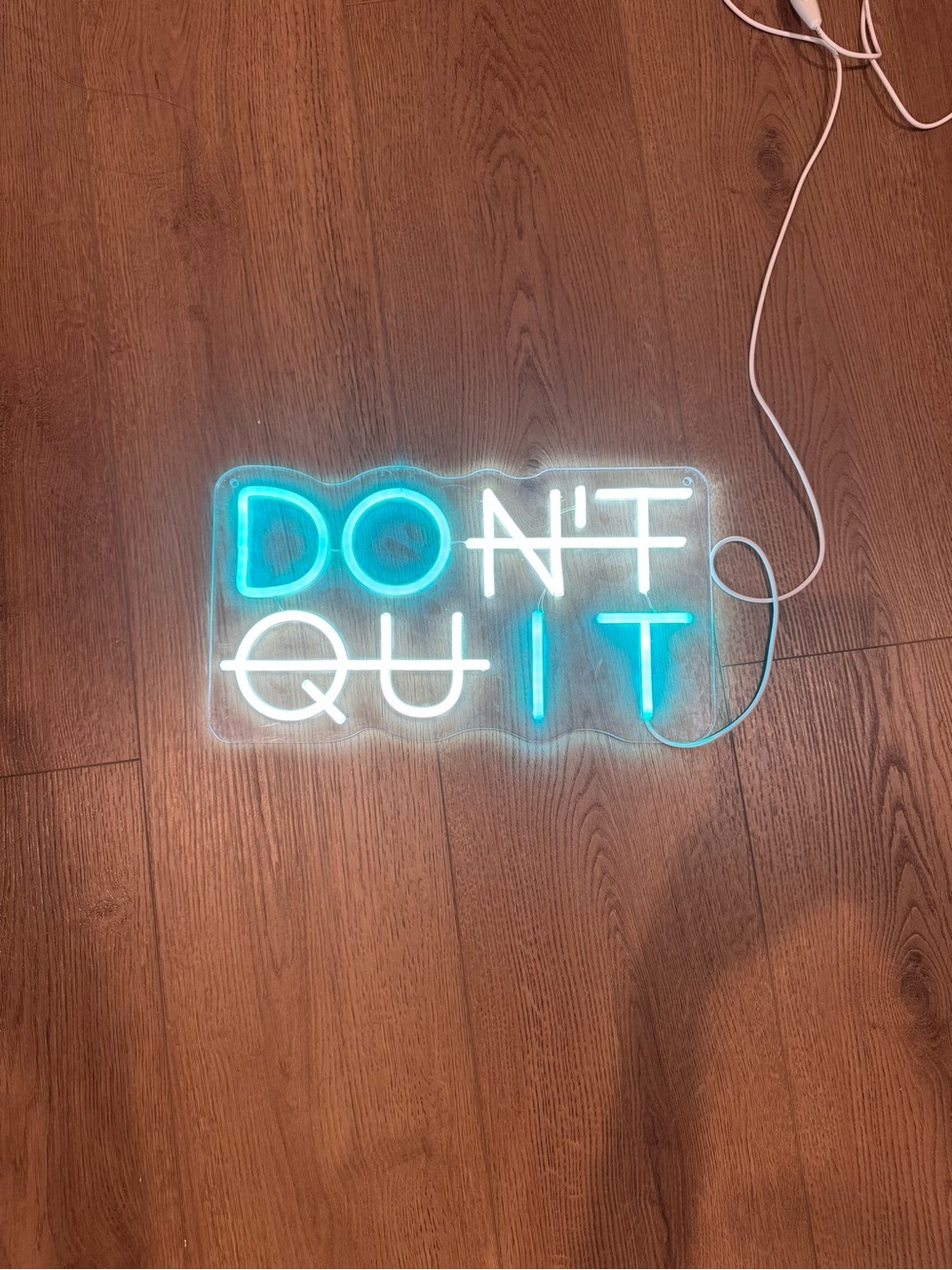 "DON'T QUIT" Neon Sign - Blue & White